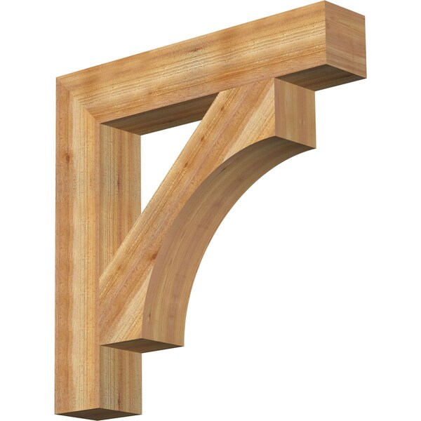 Ekena Millwork Westlake Block Rough Sawn Bracket, Western Red Cedar, 6"W x 34"D x 34"H BKT06X34X34WTL05RWR - main